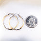 14K Two-Tone Gold Diamond Cut Hoops