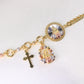 14K Virgin Of Guadalupe And St Jude Bracelet 4mm 8in