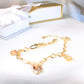 14K Yellow Gold Quinceañera Charm Bracelet 4mm 7.5in