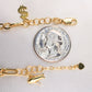 14K Yellow Gold Quinceañera Charm Bracelet 4mm 7.5in
