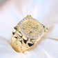 14K Yellow Gold Centenario CZ Men's Ring