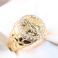 14K Yellow Gold Centenario CZ Men's Ring