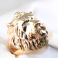 14K Yellow Gold Lion Head CZ Men's Ring