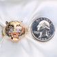 14K Tricolor Gold Tiger Head CZ Men's Ring