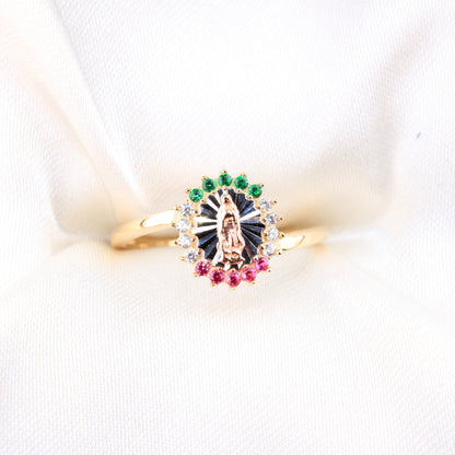 14K Virgin Mary CZ Baby Ring