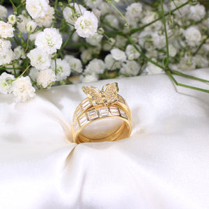 14K Gold Butterfly Set of 2 Ring
