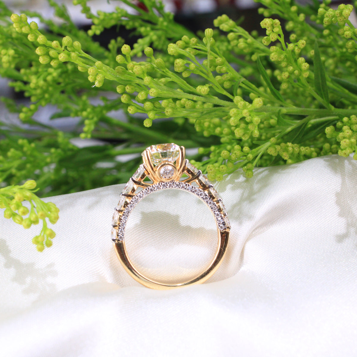 Gold Lab Ring 14K Gold Laboratory Grown Diamond Engagement Ring