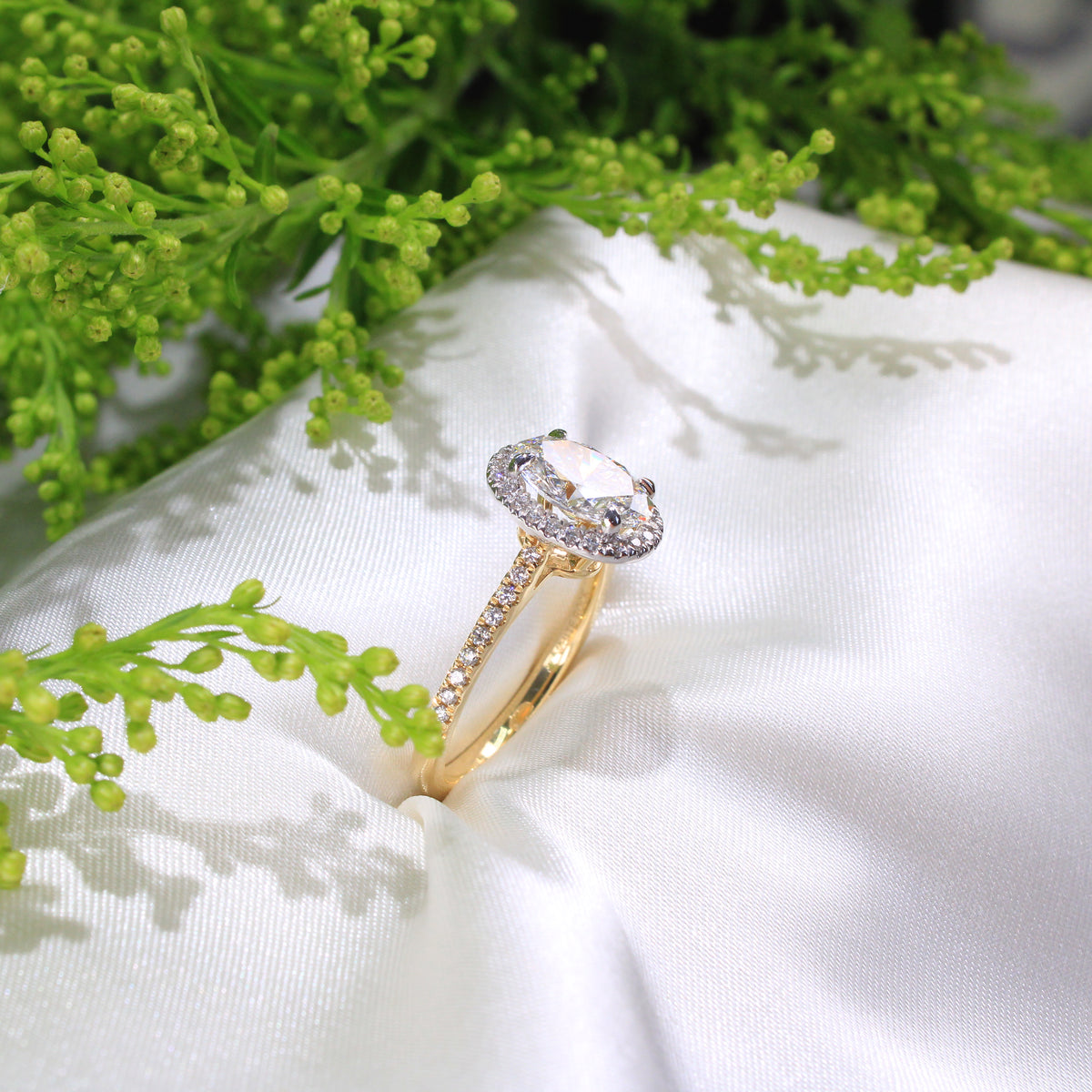 Gold Lab Ring 14K Gold Laboratory Grown Diamond Engagement Ring