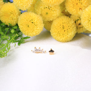 14K Gold Ear Piercing Flat Back Single Stud