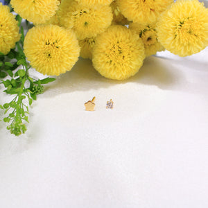 14K Gold Ear Piercing Flat Back Single Stud