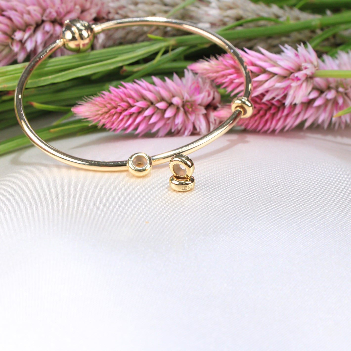 14K Yellow Gold Stopper For Bangle Charms