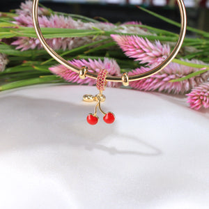 14K Yellow Gold Dangle Cherry Charm