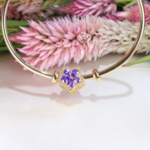 14K Yellow Gold Flower Slider