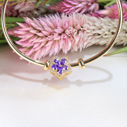 14K Yellow Gold Flower Slider