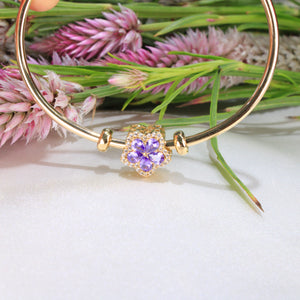 14K Yellow Gold Flower Slider