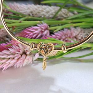 14K Yellow Gold Heart Slider