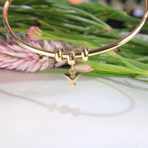 14K Yellow Gold Initial Y  Dangle Charm