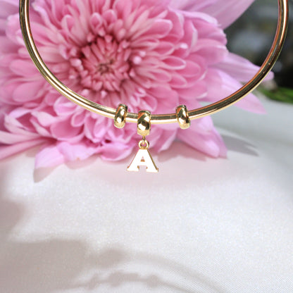 14K Yellow Gold Initial A Dangle Charm