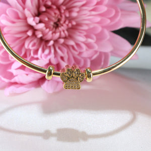 14K Yellow Gold Dog Paw Print Slider
