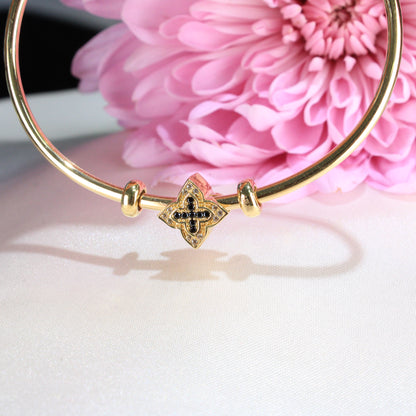 14K Yellow Gold Flower Slider