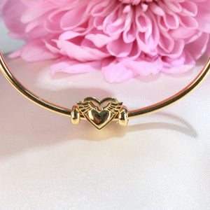 14K Yellow Gold Heart With Wings Slider