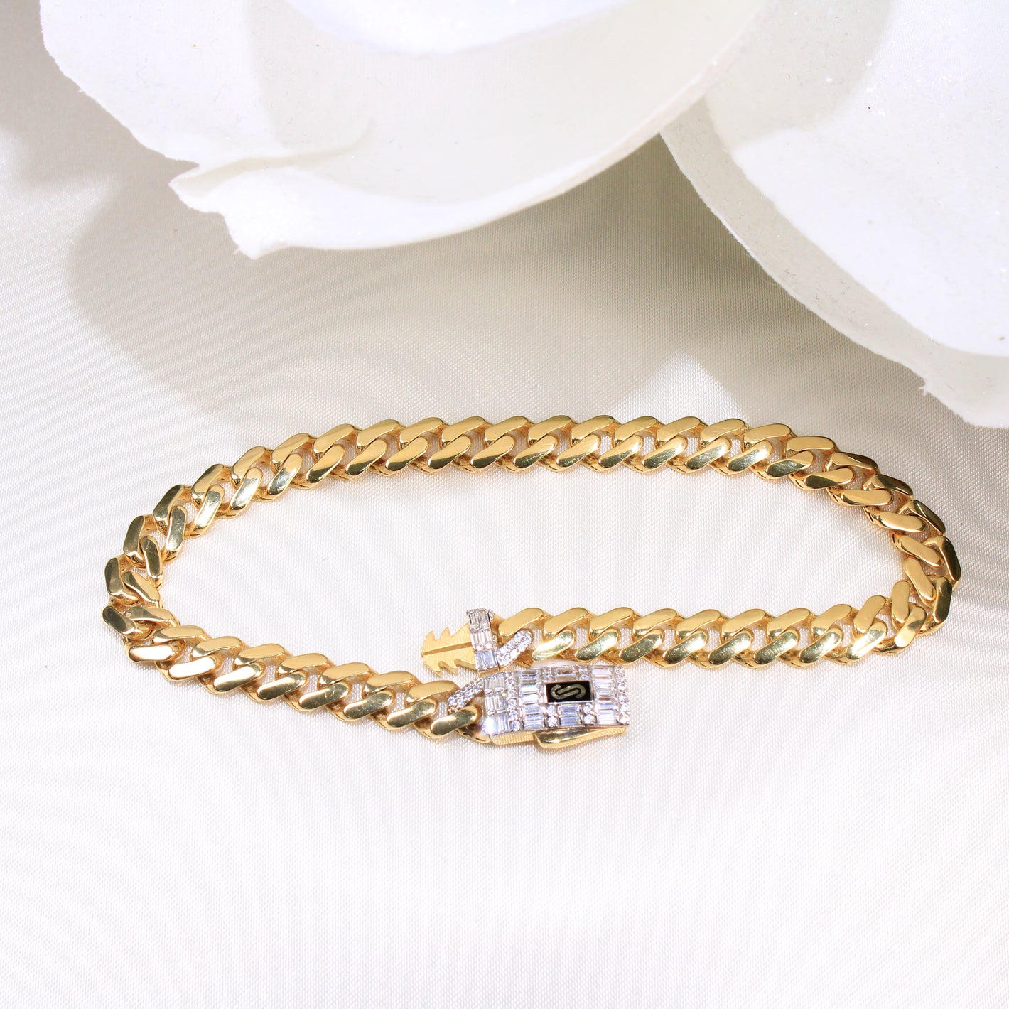 14K Gold Monaco Bracelet 6mm 8in