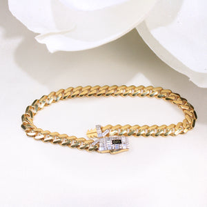 14K Gold Monaco Bracelet 6mm 8in