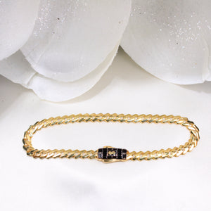 14K Gold Monaco Bracelet 5mm 7in