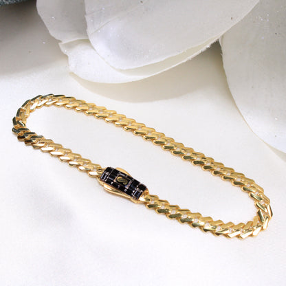 14K Gold Monaco Bracelet 5mm 7in