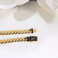 14K Gold Monaco Bracelet Black Baguette 6mm 8in