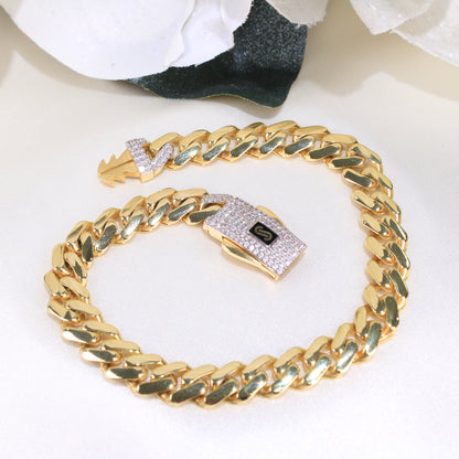 14K Gold Monaco Bracelet 8mm 8in