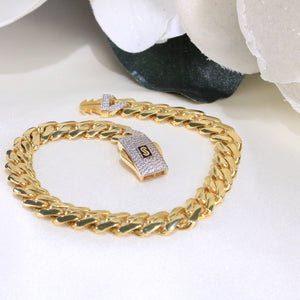 14K Gold Monaco Bracelet 8mm 8in