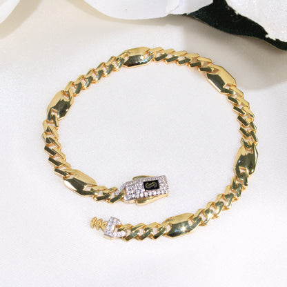 14K Gold Monaco Bracelet 6mm 7in
