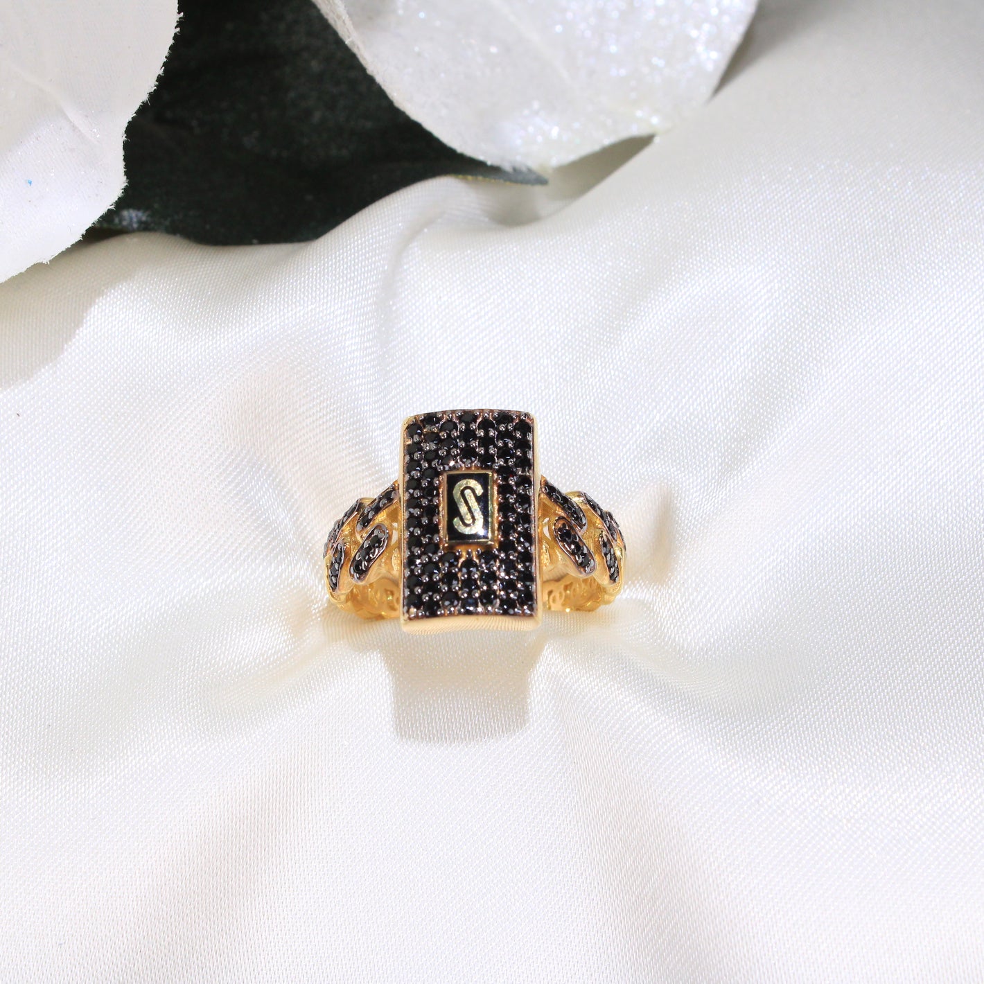 14K Monaco Black Edition Ring Classic Pavé - Pavé Link