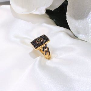 14K Monaco Black Edition Ring Classic Pavé - Pavé Link