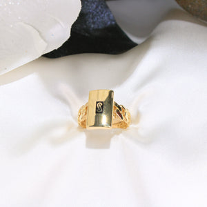 14K Monaco Ring Classic Plain - Plain Link