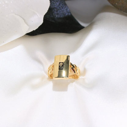14K Monaco Ring Classic Plain - Plain Link