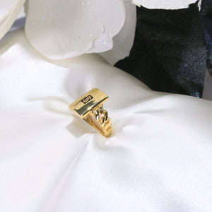 14K Monaco Ring Classic Plain - Plain Link