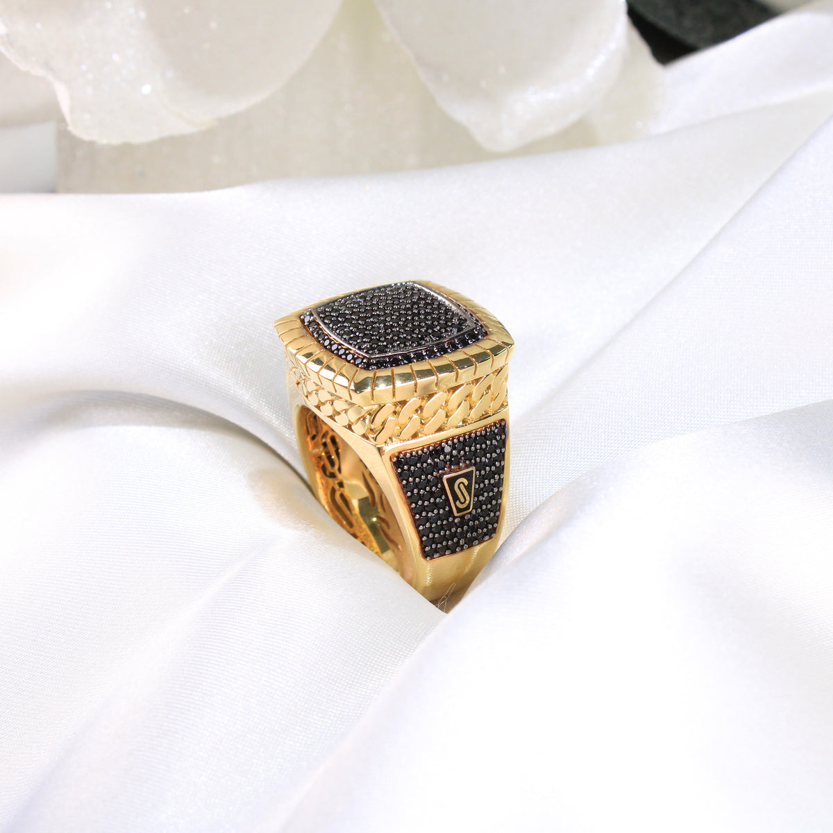 Menico Rings 14K Men's Monaco Ring Black Edition