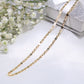 14K Tricolor Gold Mirror Link Chain 3mm 18in