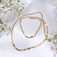 14K Tricolor Gold Mirror Link Chain 3mm 18in