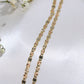 14K Tricolor Gold Mirror Link Chain 3mm 18in
