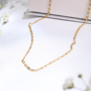 14K Tricolor Gold Valentino Chain 2mm 18in
