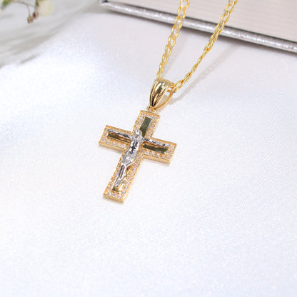 14K Yellow Gold Cross Charm