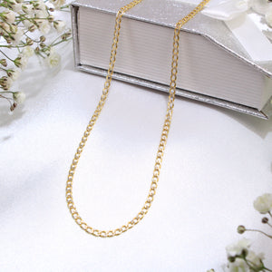 14K Gold Hollow Cuban Chain 2.2mm 18in
