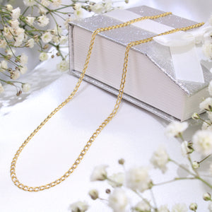 14K Gold Hollow Cuban Chain 2.2mm 18in