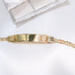 14K Gold Valentino ID Link Bracelet With Virgin Mary 6"