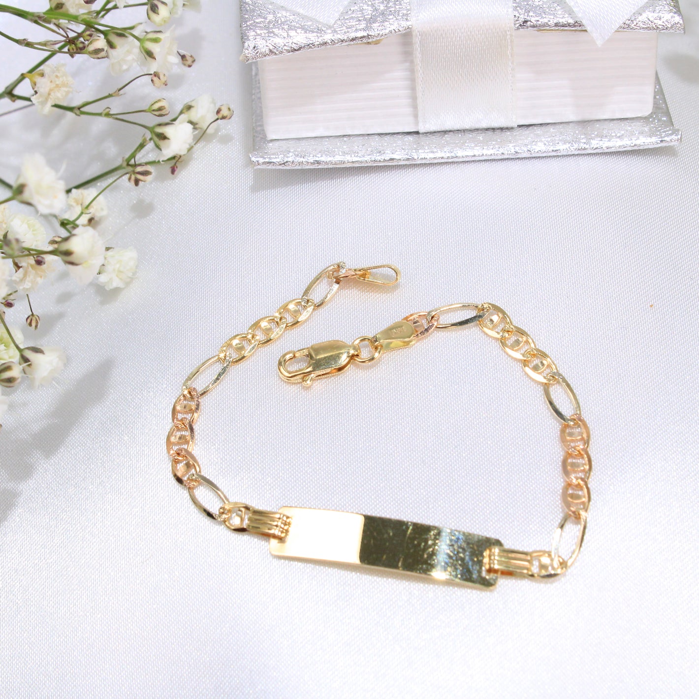14K Gold Gucci ID Link Baby Bracelet 6"
