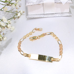 14K Gold Gucci ID Link Baby Bracelet 6"