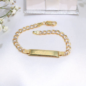 14K Gold Cuban ID Link Baby Bracelet 6"
